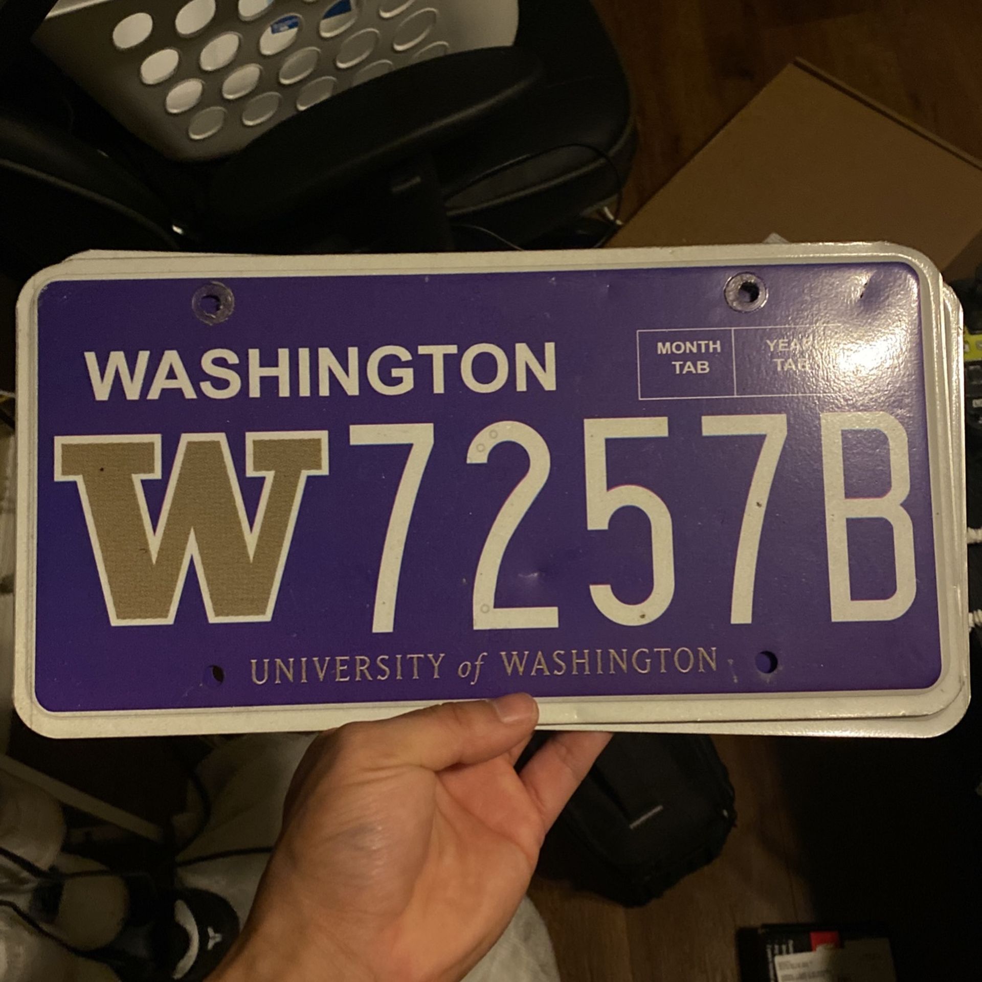 Udub License Plate