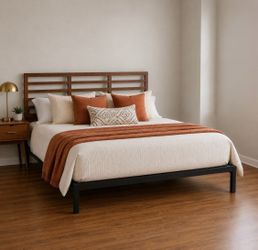 New Full Size Mid Century Modern Wood Headboard