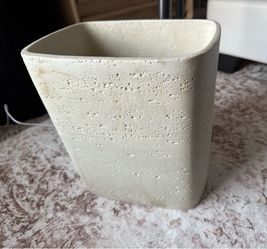 Faux Travertine Stone Waste Bin