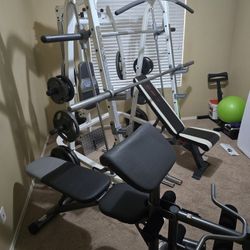 Home Gym/Smith Rack With Weights