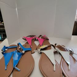 Women Flat Patent Leather Sandals.  Nwt.  Size 9. $2 each