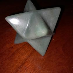 Eighth Sided Star Carved Green Aventurine Crystal Stone