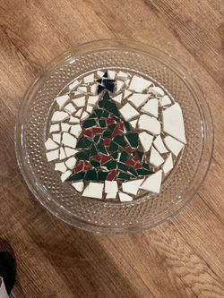 Homemade glass and ceramic cake stand