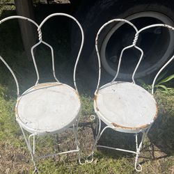 2 Metal Chairs Both For $85