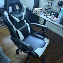 Black and white gaming chair