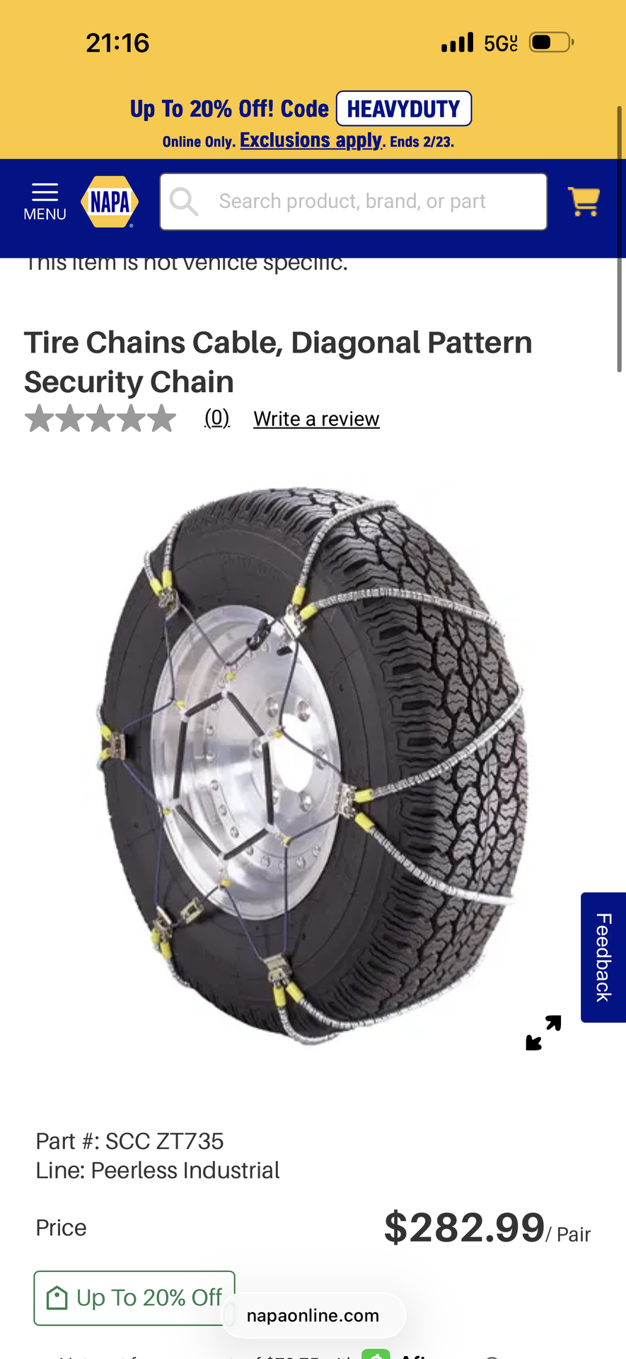 Snow chains 285/65 r18