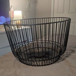 Modern black wire storage basket