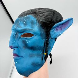 Avatar Jake Sully Na’vi Blue Alien Halloween Costume Mask Movie Cosplay