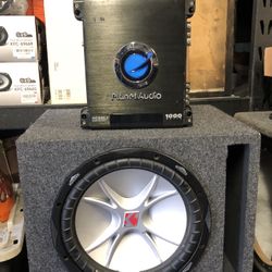 12 Inch Kicker CVR Subwoofer With Planet Audio 1000 Watts Amplifier 