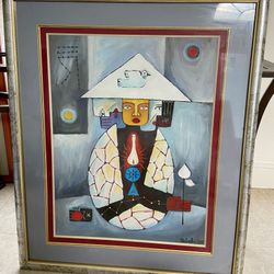 Framed Abstract Painting by Trinh