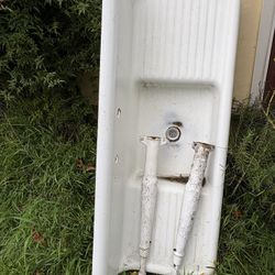 Antique Cast Iron Glazed Ceramic Sink
