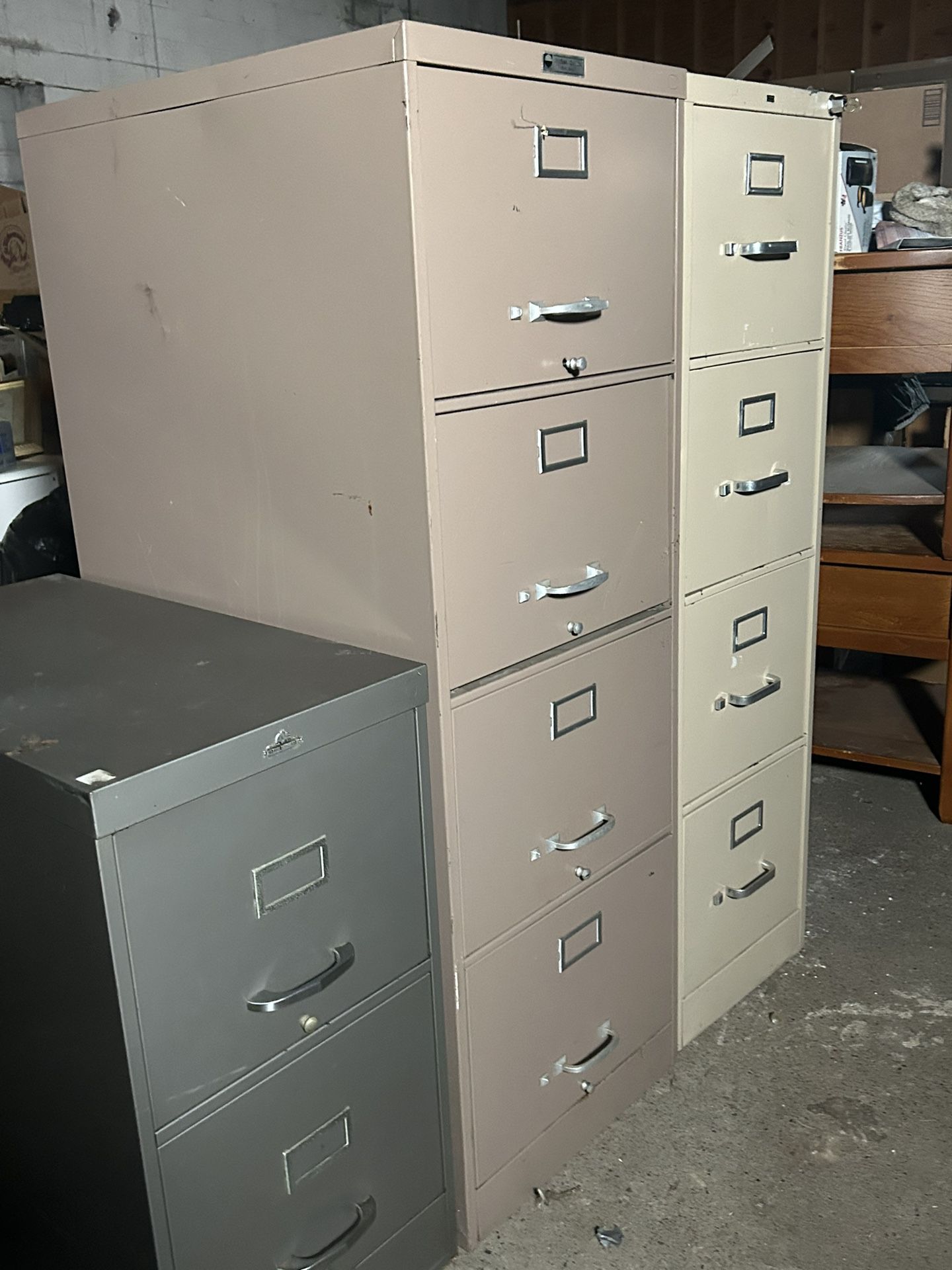 Set Of Sturdy File Cabinets 
