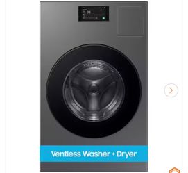 Bespoke 5.3 cu. ft. Ultra Capacity Ventless Heat Pump All-In-One Washer Dryer Combo with Super Speed in Dark Steel