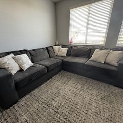 Large Dark Grey Living Room Couch 