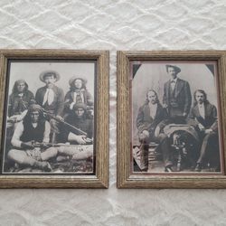 Old Wild West Reprint Set, Vintage Barnwood Frame