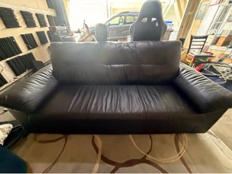 Black leather couch