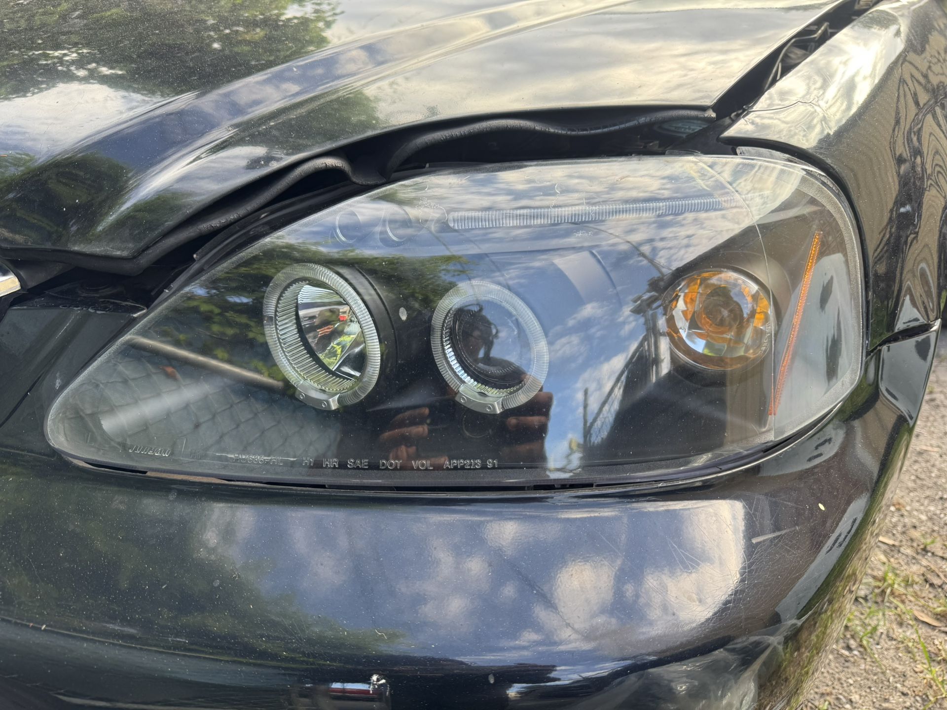 99-00 Civic Black Halo Headlights