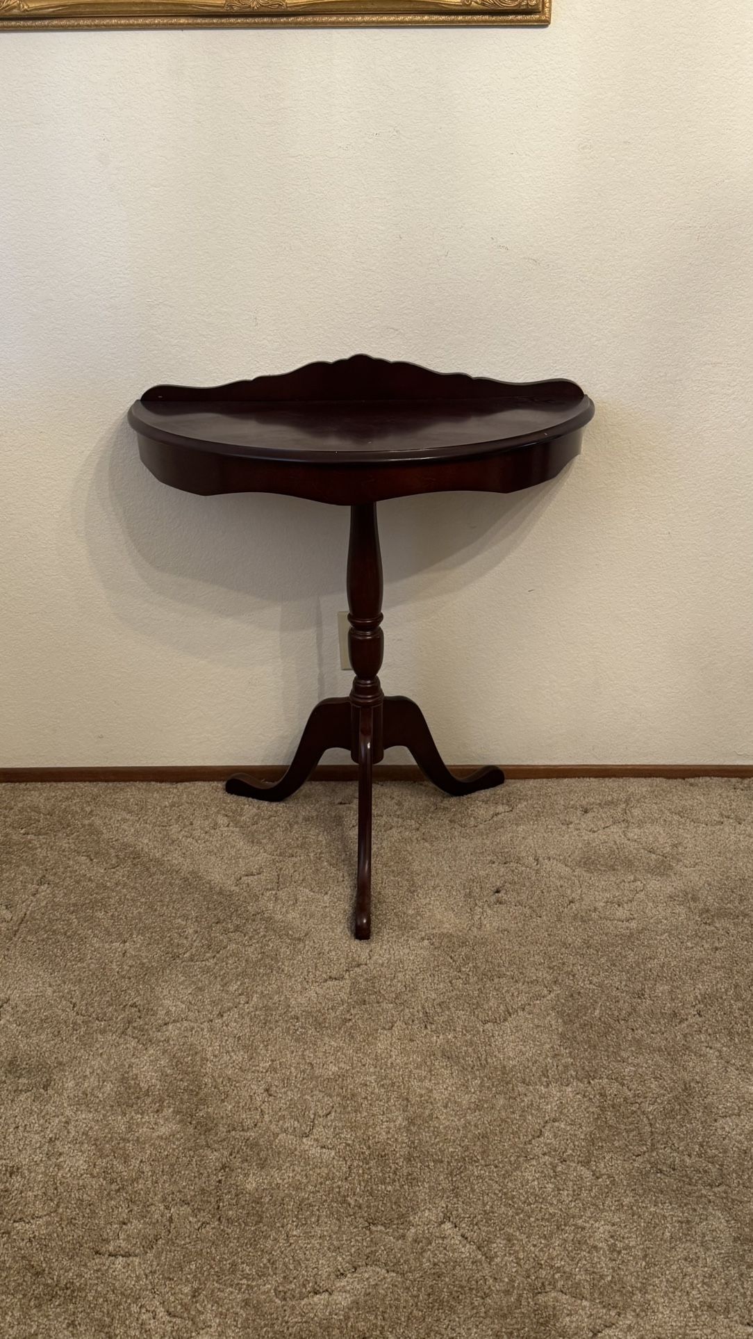 Wood Half Circle Table