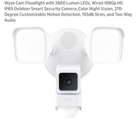 New Wyze Outdoor Floodlight Camera Wired 1080p HD with 2600 Lumen LEDs