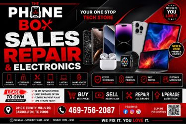 Sales and Repairs available in store open 7 days a week