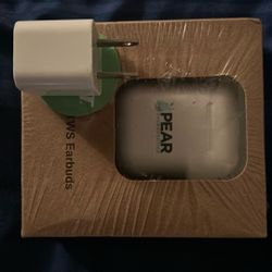 Pear Wireless Earbuds New In Sealed Box Like Apple Earbuds Comes With Real Apple Charging Block!