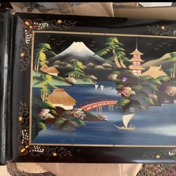 Vintage Album Made In Japan, Wood & Enamal it