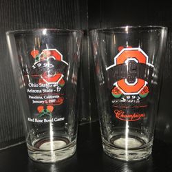 Set of two OSU 1997 Rose Bowl pint glasses Coca-Cola