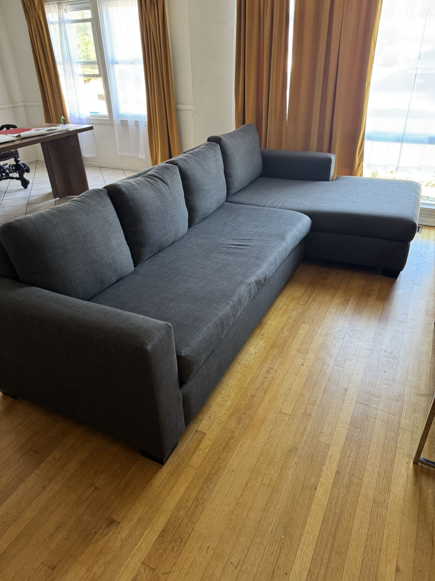 Large Grey Fabric Couch