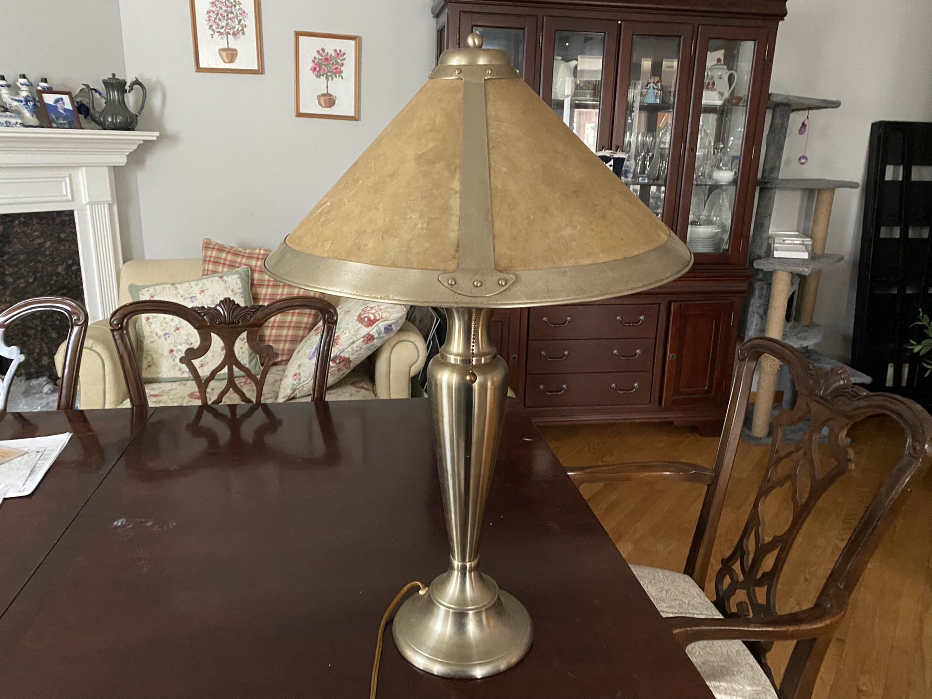 Tall Table Desk Lamp Brushed Steel