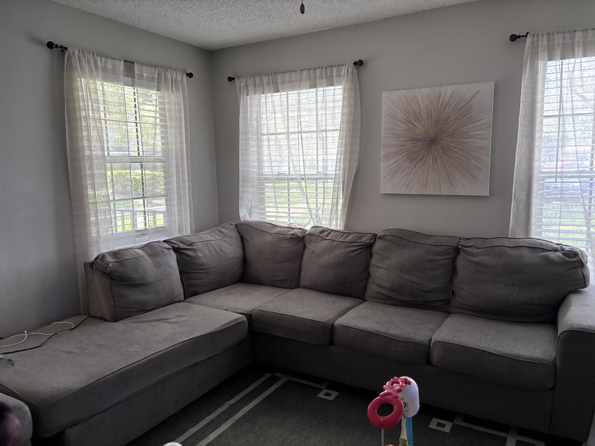 Gray sectional couch