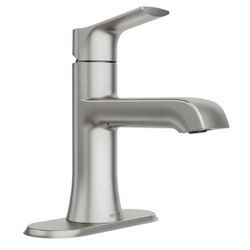 MOEN Liso Single-Handle Bathroom Faucet in Spot Resist Stainless