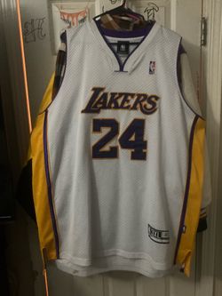 The selected item is a Kobe Bryant #24 Los Angeles Lakers "Home" White Jersey, manufactured by Adidas