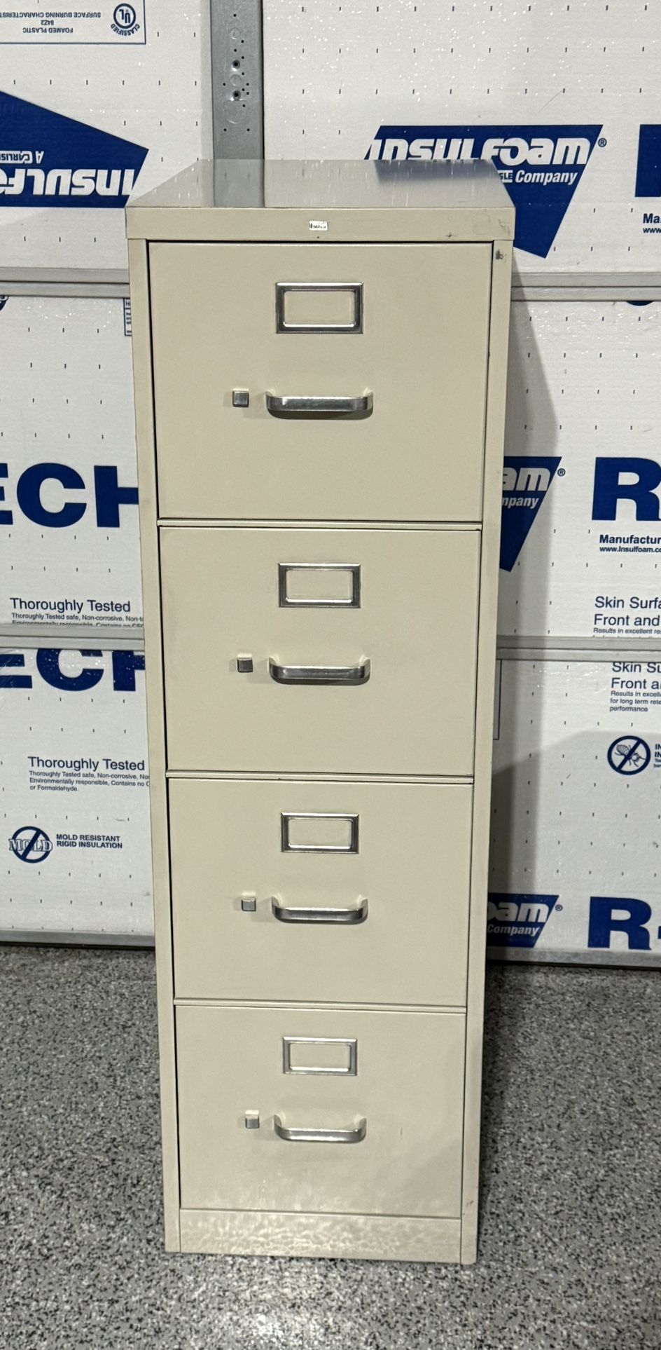 Tan 4 Drawer Filing Cabinet 