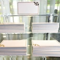 White Place Cards with Gold Foil 100 Count $15