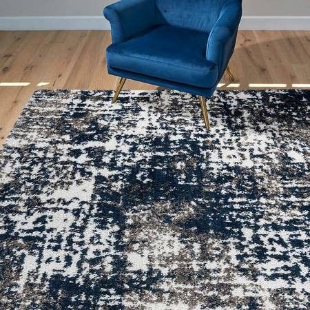 Thomasville Bali Plush Shag Blue Area Rug 8X10 Plush Soft NEW