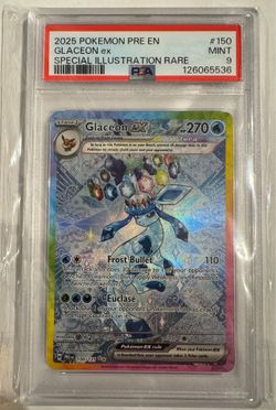 Pokemon S&V Prismatic Evolutions Glaceon ex #150 Special Illustration Rare PSA 9