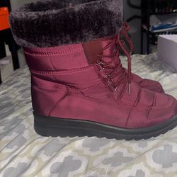 Burgundy boots