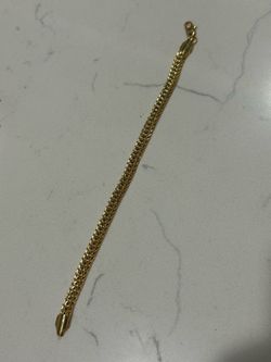 24K Gold Plated Intricate Bismarck Mesh Chain Bracelet, Flat Woven Link Design