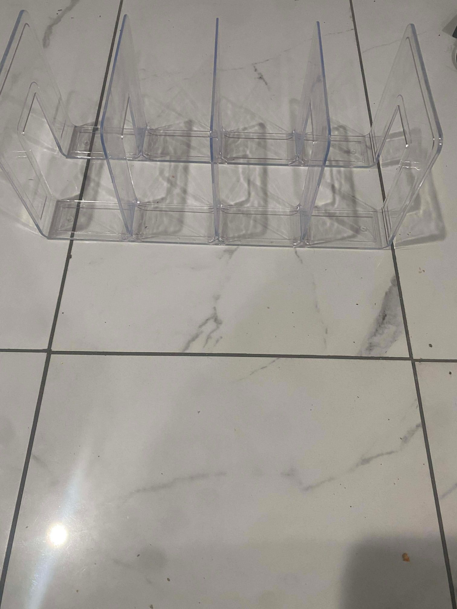 4-Section Clear Acrylic File Sorter Purse Organizer Desk Magazine Holder
