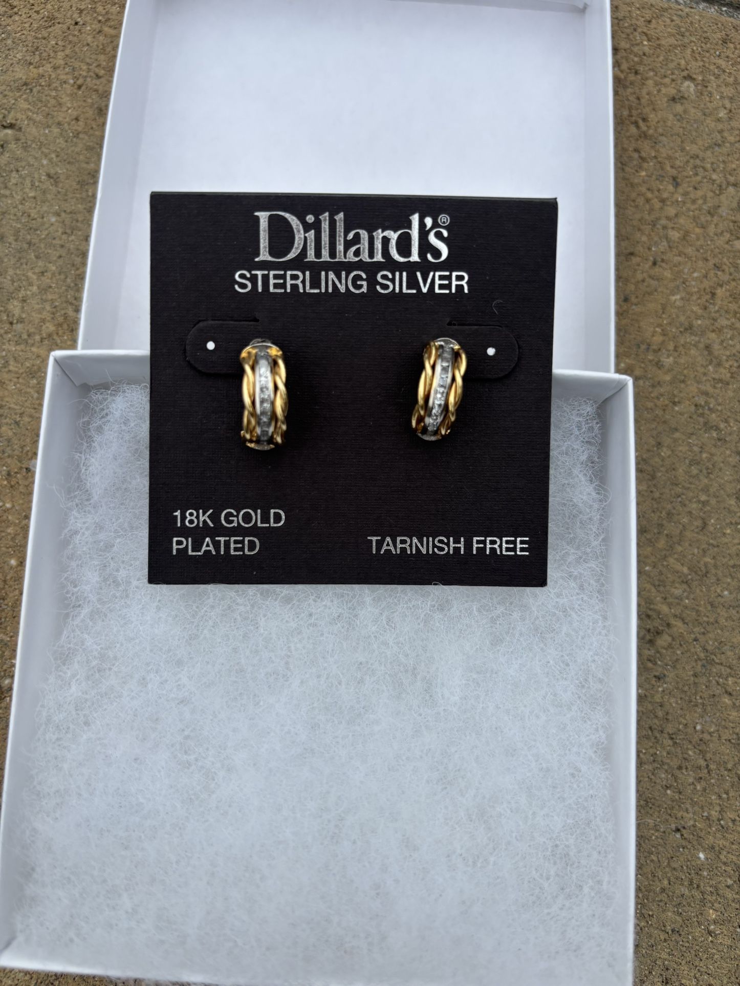 Sterling Silver 18K Gold Plated Earrings