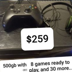 Xbox One With 8 Games Installed And 30 More... 1 Week Refund.  5 Star Seller. 