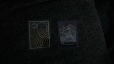 Signed AJ Smith Sawyer 76 out of 300 rookie purple holographic stars card and a Sammy Sosa loophole, black orange yellow