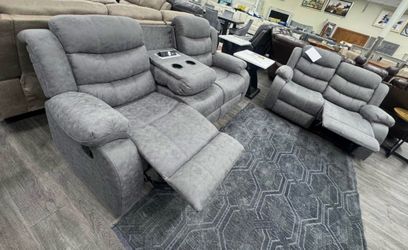NEW MICROFIBER GREY SOFA AND LOVESEAT WITH FREE DELIVERY ORDER HERE AND PAY UPON ARRIVAL