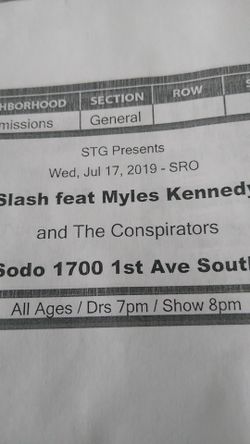 Slash and Myles Kennedy ticket