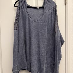 Venus Plus Size 2XL Blue Hoodie So Gorgeous!