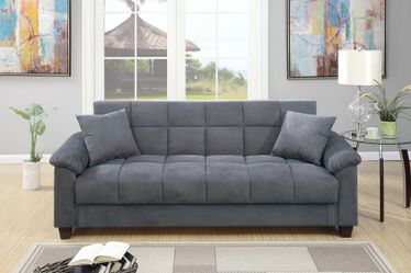 Adjustable Sofa - Gray Microfiber