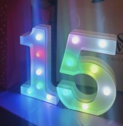 Marquee light Up Numbers /15/ 51/ Party / Events/ Birthday/ Anniversary /Decorations/ Quinceañera Mis Quince