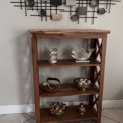 Wood Bookcase (Decoration Not Included)