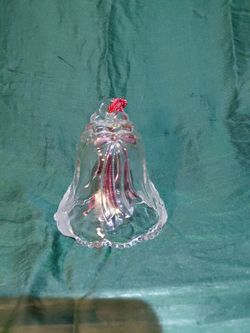 VINTAGE MIKASA Crystal Bell Fiesta/Gala Holliday Bell line Etched/Frosted Holly Leaves