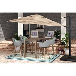 Benton Ridge Rectangle Outdoor Table & Chairs Set New in Box (Brown)